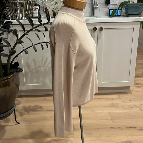 NWT Marc Aurel oversize long bell sleeve tan round neck sweater style new flame - Picture 6 of 12